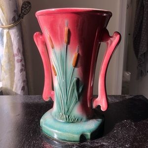Vintage Cattail Vase